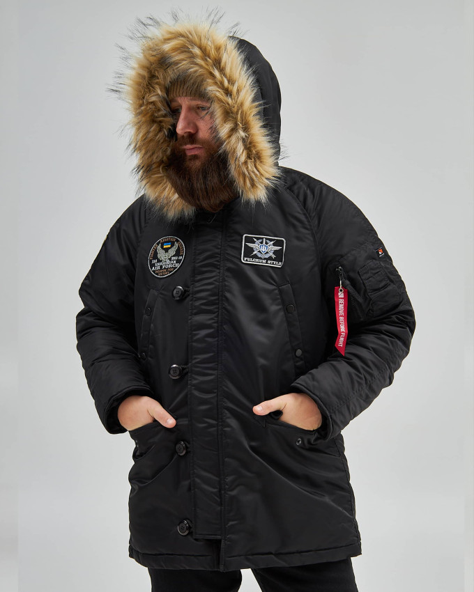 Аляска N-3B чорна з нашивками 114 БрТА Аляска N-3B чорна з нашивками 114 БрТА