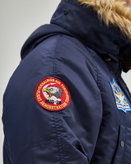 Аляска N-3B синя з нашивками «Українські Соколи»