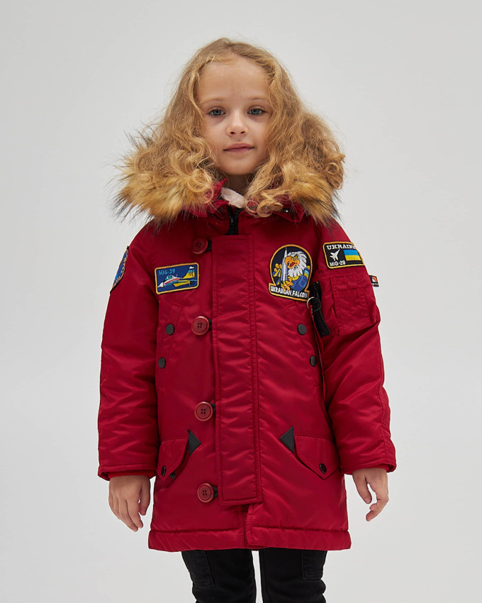 Аляска N-3B дівоча з нашивками червона