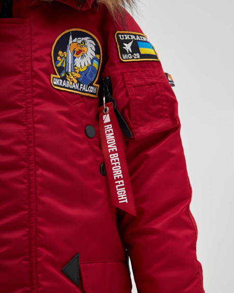 Аляска N-3B дівоча з нашивками червона