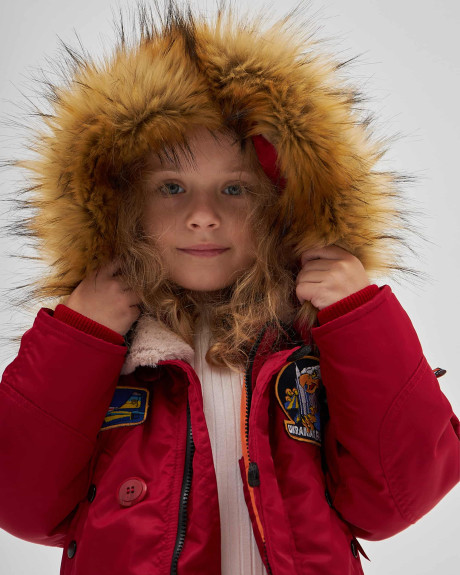 Аляска N-3B дівоча з нашивками червона