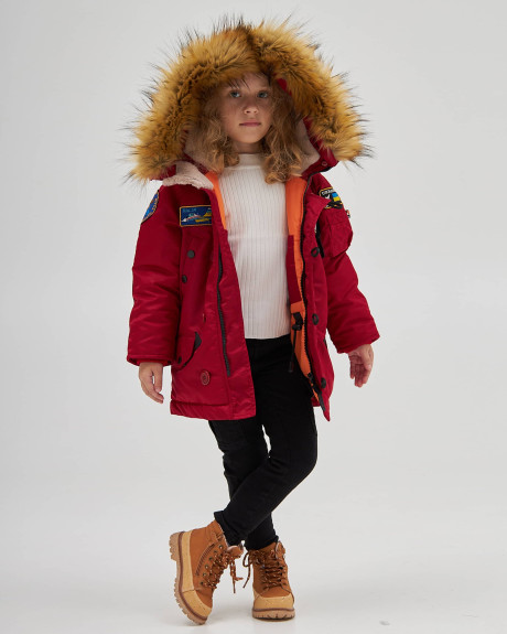 Аляска N-3B дівоча з нашивками червона