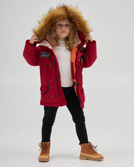 Аляска N-3B дівоча з нашивками червона