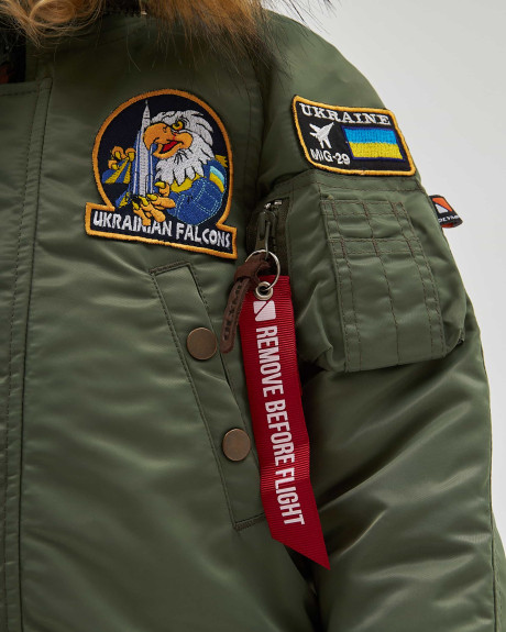 Аляска N-3B дівоча з нашивками хакі