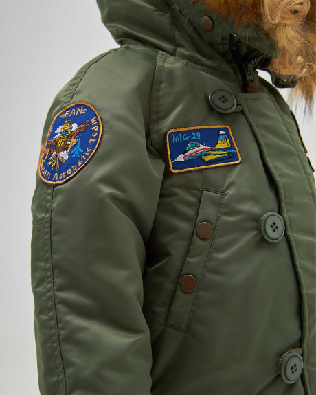 Аляска N-3B дівоча з нашивками хакі