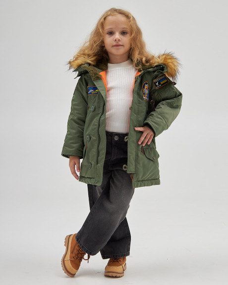 Аляска N-3B дівоча з нашивками хакі