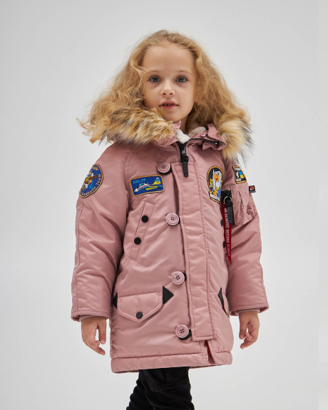 Аляска N-3B дівоча з нашивками пудрова