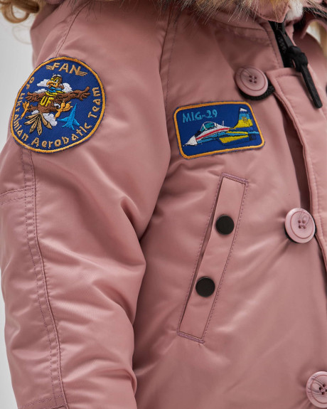 Аляска N-3B дівоча з нашивками пудрова