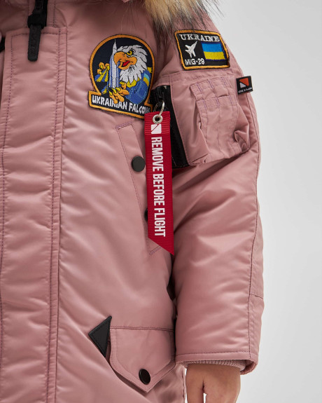 Аляска N-3B дівоча з нашивками пудрова