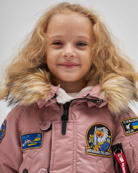 Аляска N-3B дівоча з нашивками пудрова