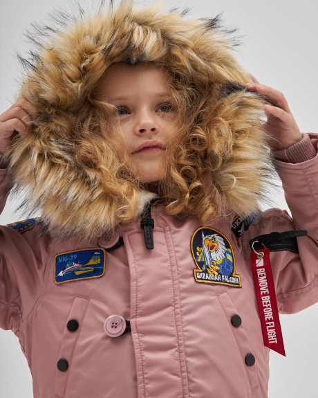 Аляска N-3B дівоча з нашивками пудрова