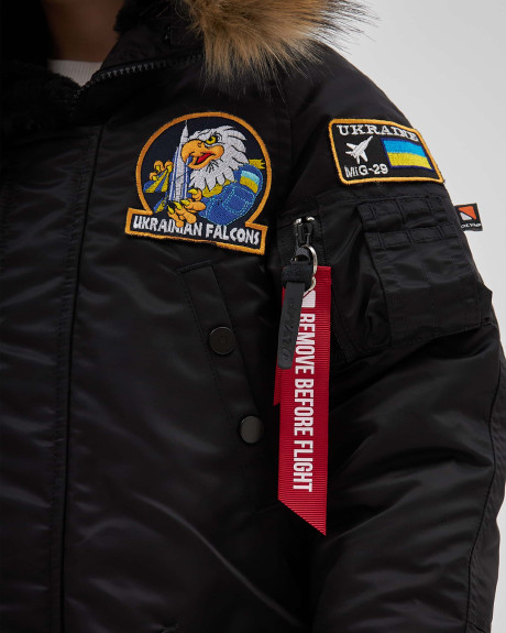 Аляска N-3B хлопчача з нашивками чорна