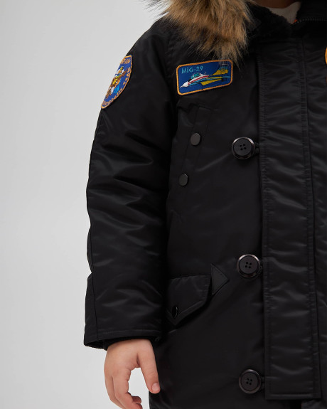 Аляска N-3B хлопчача з нашивками чорна