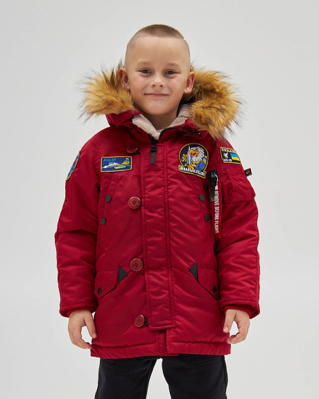 Аляска N-3B хлопчача з нашивками червона