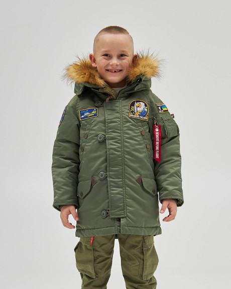 Аляска N-3B хлопчача з нашивками хакі