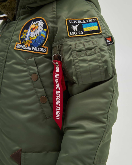 Аляска N-3B хлопчача з нашивками хакі