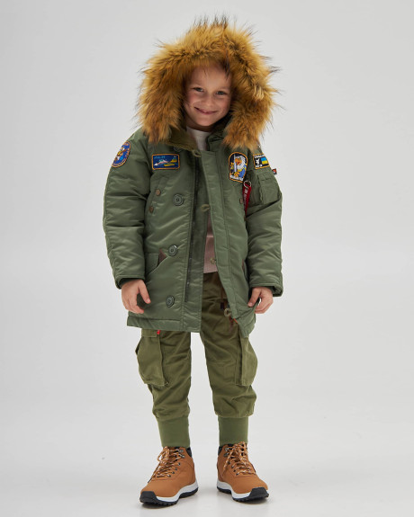 Аляска N-3B хлопчача з нашивками хакі