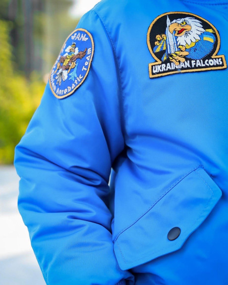 Бомбер MA-1 дитячий електрик з нашивками