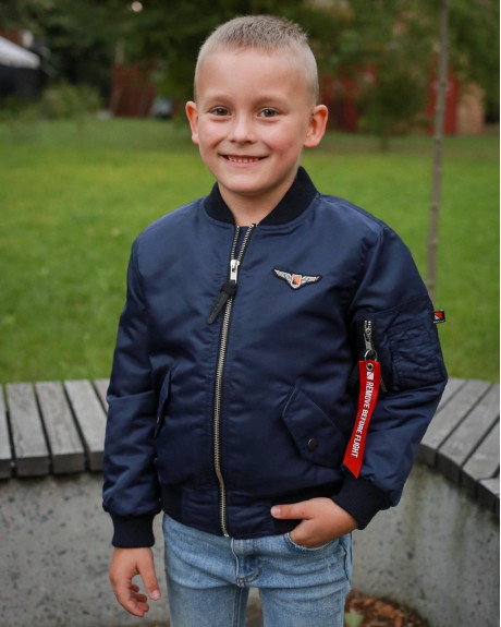 Бомбер MA-1 хлопчачий синій