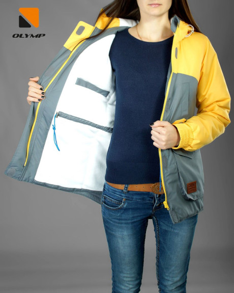 Жіноча парка Жовто-сіра