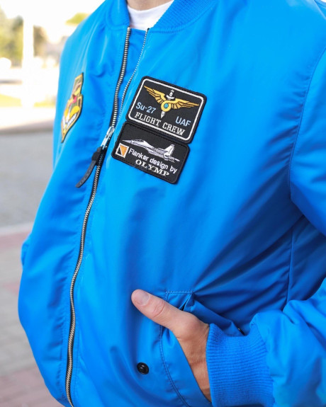 Бомбер MA-1 електрик з нашивками 831 БрТА