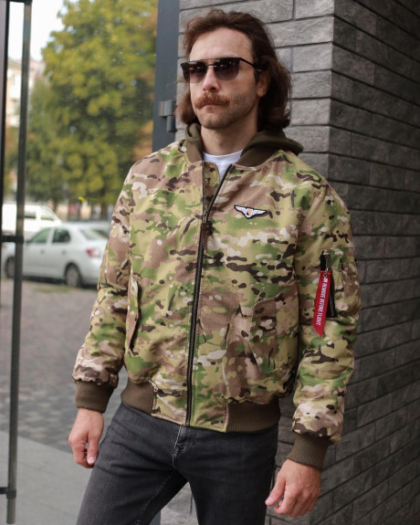 Бомбер MA-1 камуфляжний з капюшоном