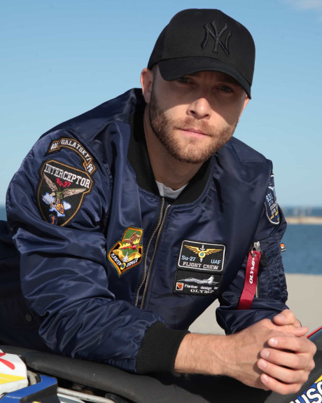 Бомбер MA-1 синій з нашивками 831 БрТА