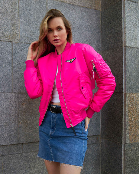 Бомбер MA-1 рожевий жіночий