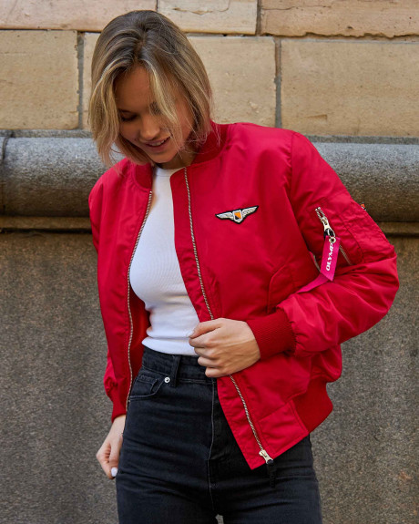 Бомбер MA-1 червоний жіночий