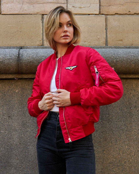 Бомбер MA-1 червоний жіночий