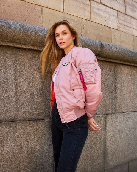 Бомбер MA-1 пудровий жіночий