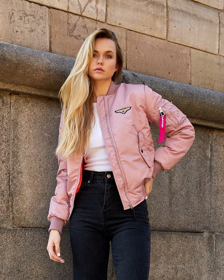 Бомбер MA-1 пудровий жіночий