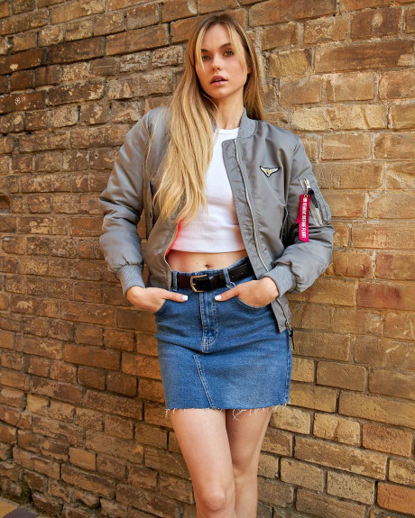 Бомбер MA-1 сірий жіночий 