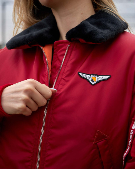 Бомбер B-15 червоний жіночий