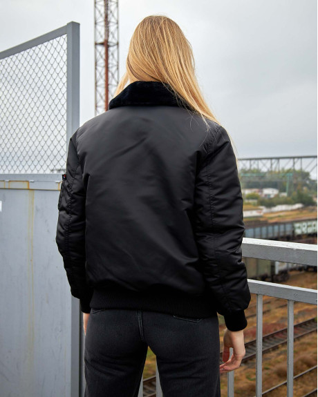 Бомбер B-15 чорний жіночий