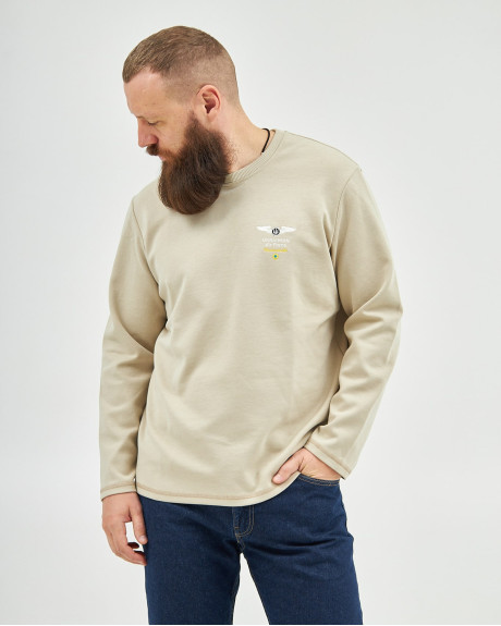 Джемпер бежевий з вишивкою Ukrainian Air Force