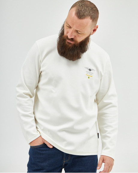 Джемпер молочний з вишивкою Ukrainian Air Force