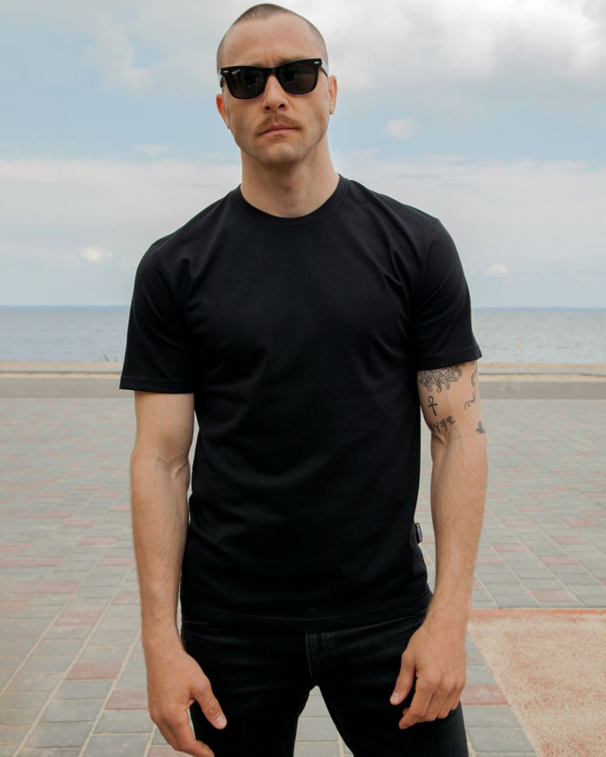 Футболка базова чорна, Cotton