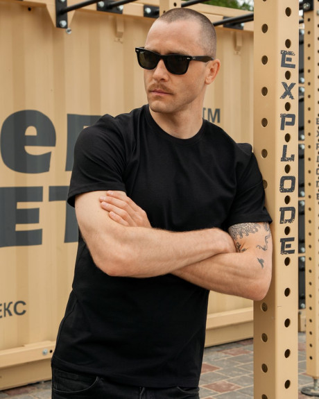 Футболка базова чорна, Cotton