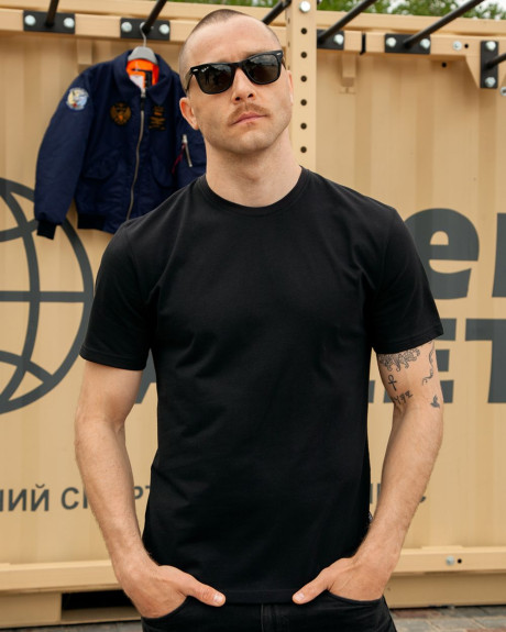 Футболка базова чорна, Cotton