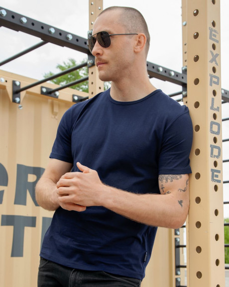 Футболка базовая синяя, Cotton