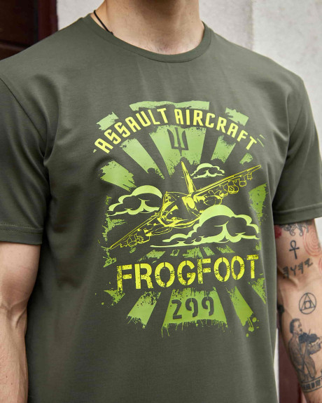 Футболка хакі з принтом 299 БрТА