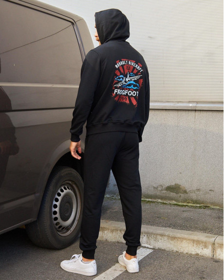 Худі чорний з принтом 299 БрТА