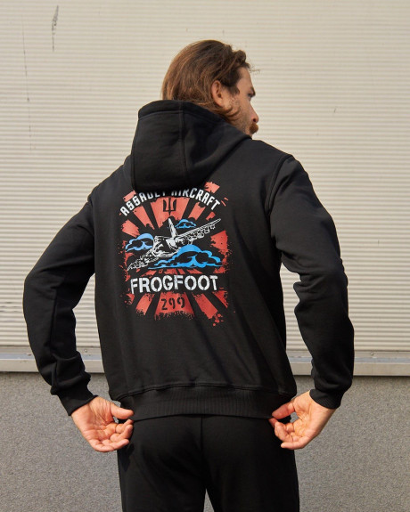 Худі чорний з принтом 299 БрТА