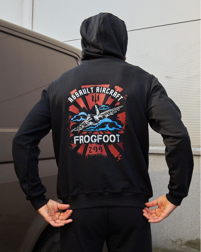 Худі чорний з принтом 299 БрТА