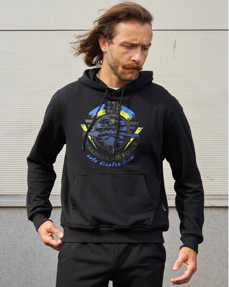 Худі чорний з принтом 831 БрТА