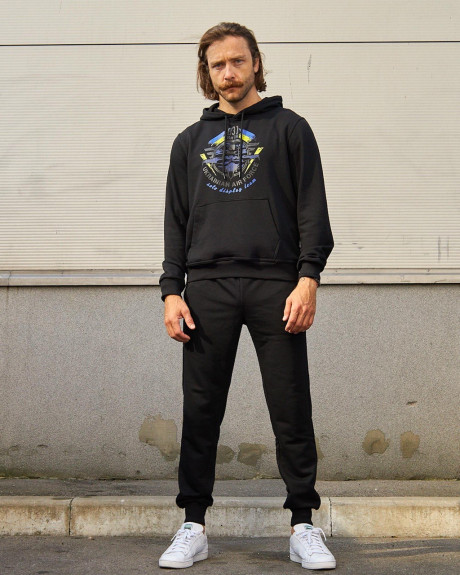 Худі чорний з принтом 831 БрТА