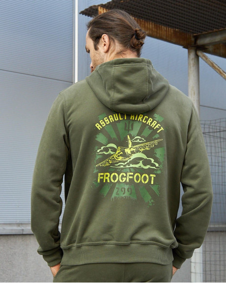 Худі хакі з принтом 299 БрТА