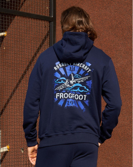 Худі синій з принтом 299 БрТА