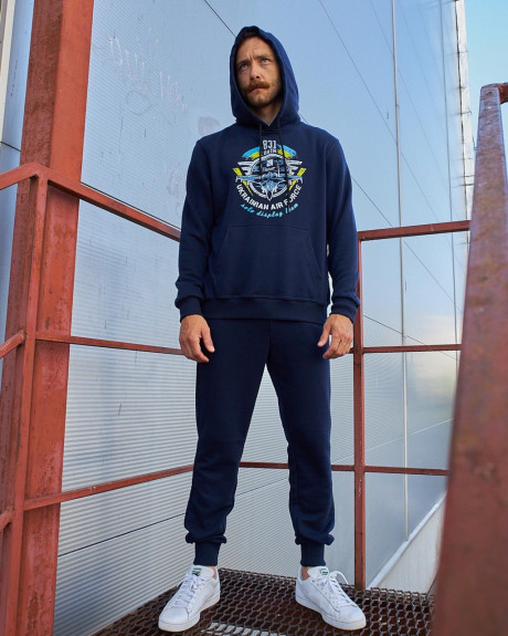 Худі синій з принтом 831 БрТА